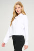 Shea - White Mid Crop French Terry Hoodie - LIMITED EDITION