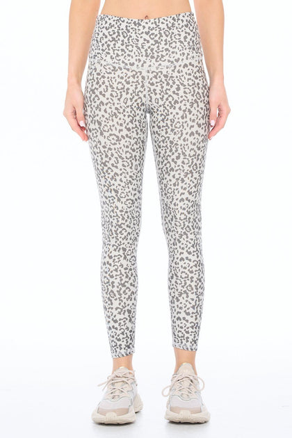 Brianna - Abstract Grey Cheetah Full-Length (HW) Activewear