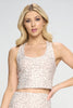 Kendall - Snow Taupe Cheetah Compression Crop Tank