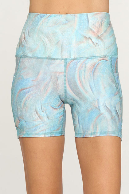 Peacock Marble Glaze w Pockets Shorts Activewear