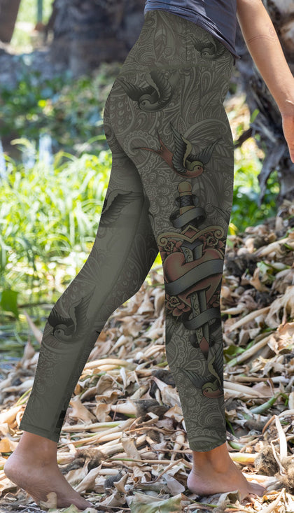 Mia - Tatto Heart - 7/8 Legging (High-Waist) - LIMITED EDITION