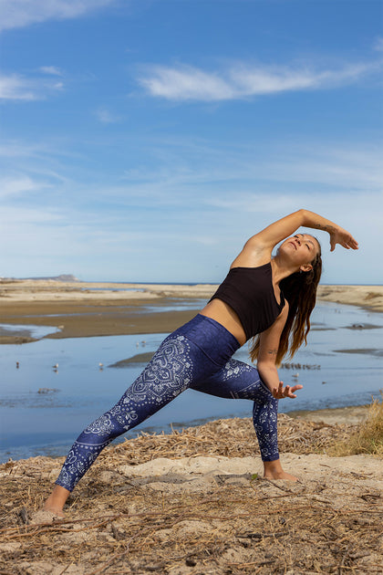 Teal and Purple Batik Yoga Pants