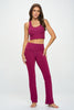 Jessica - Festival Fucsia - Fold - Over Waistband Straight Flare Legging