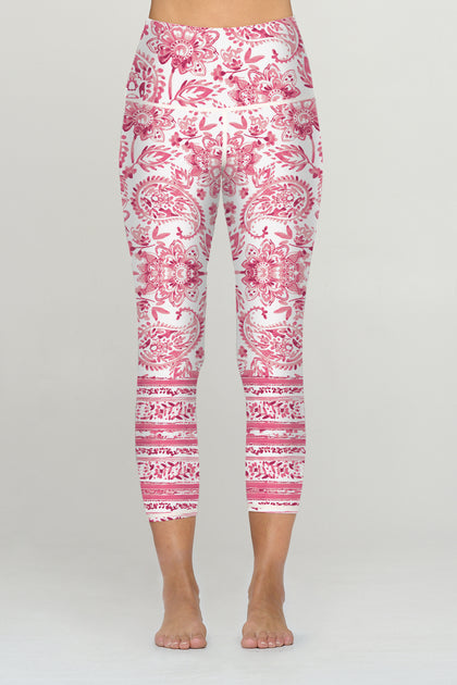 Mia  - Pink Floral Bandana - 7/8  Legging  (High-Waist) - LIMITED EDITION