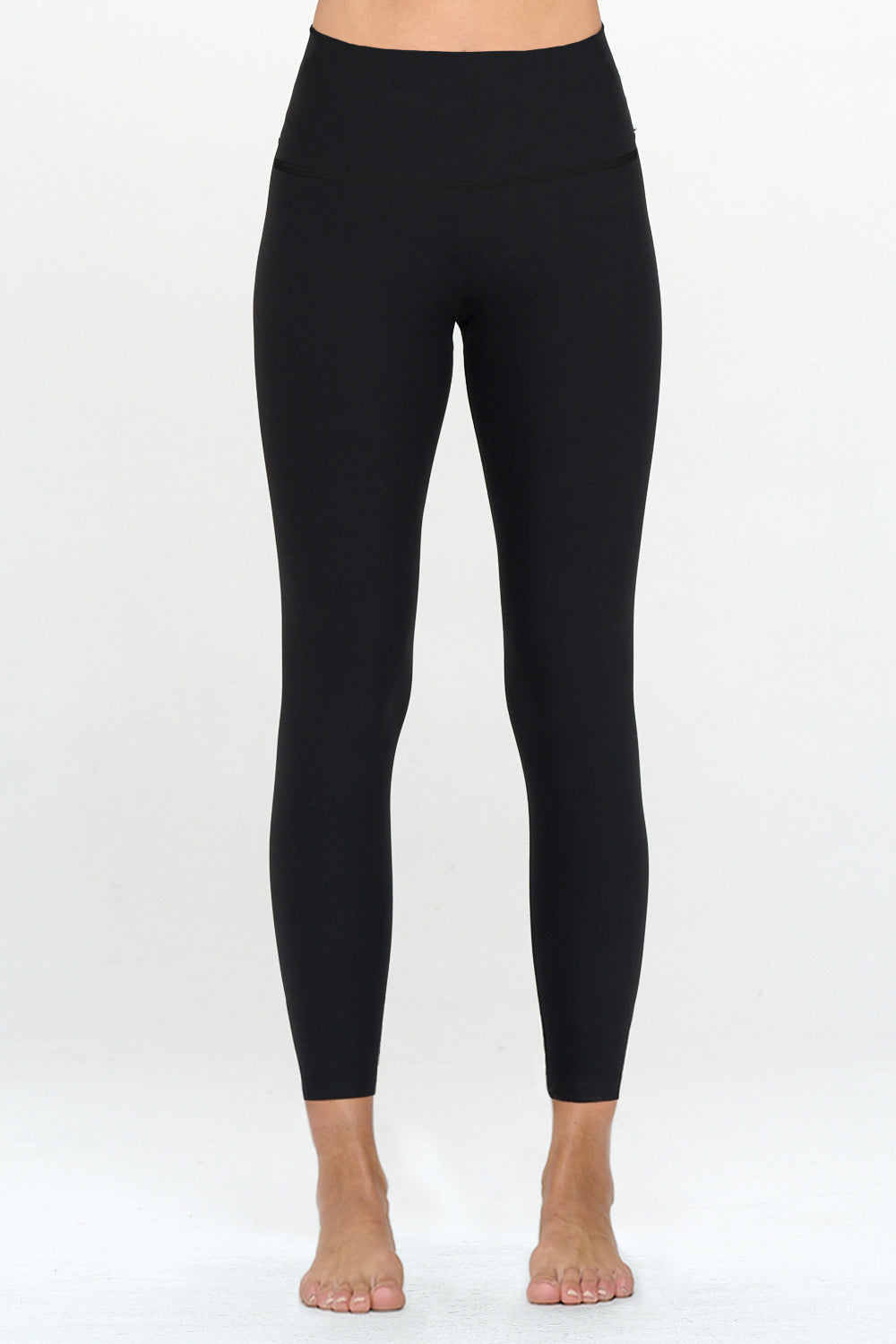 Zoey Solid Black No Front Seam Full Length Legging High Waist EVCR