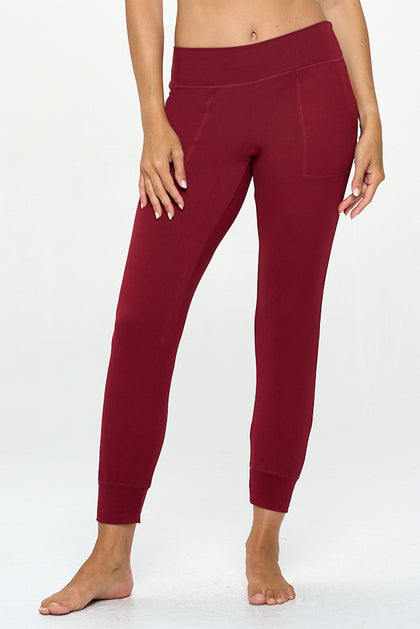 Rosy - Burgundy - Ultra Lightweight Joggers w Pockets