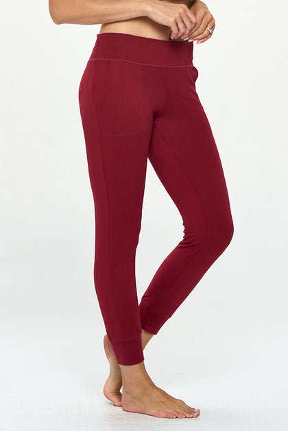 Rosy - Burgundy - Ultra Lightweight Joggers w Pockets