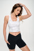 Set - Grey White Camo & Plain Black - Cross Over Shorts w Pocket - 2 pcs