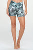 Set -Sage Tropical & Plain Black - Cross Over Shorts w Pocket - 2 pcs