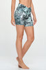 Set -Sage Tropical & Plain Black - Cross Over Shorts w Pocket - 2 pcs