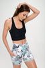 Set - Tropical Buzz & Plain Black - Cross Over Shorts w Pocket - 2 pcs