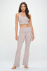 Jessica -Dove Fold - Over Waistband Straight Flare Legging