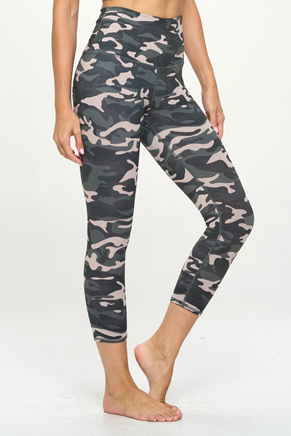 Ariana - Dove Mix Camo -  Compression Capri  (High-Waist)