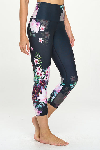 Ariana - Floral Night - Capri Legging (High-Waist)