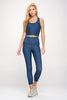 Kendall - Navy Seaglass Compression Crop Tank