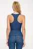 Kendall - Navy Seaglass Compression Crop Tank