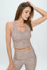 Kendall -  Exotic Animal Dove Compression Crop Tank