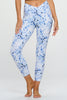 Kate - Navy Floral - Cross Over - Capri Legging (High-Waist)