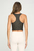 Kendall - Deep Agave Snow Leopard Compression Crop Tank