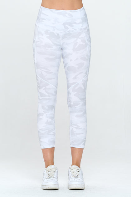 Liz Capri - Grey White Camo w Pockets Capri