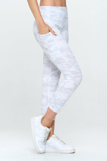 Liz Capri - Grey White Camo w Pockets Capri