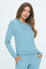 Ellie - Slate Blue - Hoodie Sweatshirt With Thumbholes