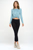 Sky - Blue Ultra Lightweight Crisscross Crop Long Sleeve