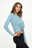 Sky - Blue Ultra Lightweight Crisscross Crop Long Sleeve