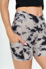 Lilly - Dove Tie Dye - Cross Over Shorts w Pocket 5" (High-Waist)