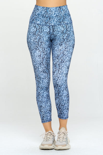 Mia - Two Tone Blue Snake Skin 7/8 Legging (High-Waist) - LIMITED EDITION