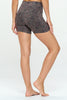 Lilly - Wet Sand Snow Garden - Cross Over Shorts w Pocket 5" (High-Waist)