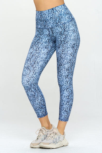 Mia - Two Tone Blue Snake Skin 7/8 Legging (High-Waist) - LIMITED EDITION