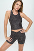 Layla -  Wet Sand Abstract Cheetah - Compression Top