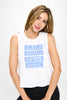 Cece - White Clear Mind Open Soul Muscle Tank - LIMITED EDITION