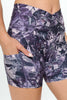 Lilly - Orchid Ice Diamond -Cross Over Shorts w Pocket 5" (High-Waist)