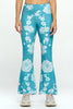 Andy - Teal Flower Ultra Lightweight Bell Bottom - FINAL SALE