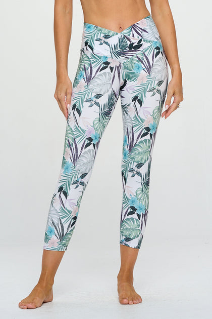 Kate - Tropical Buzz - Cross Over - Capri Legging (High-Waist)