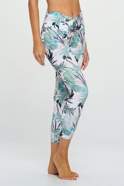 Kate - Tropical Buzz - Cross Over - Capri Legging (High-Waist)