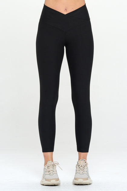 Cristina - Black - Cross Over 7/8 Compression Legging (High-Waist)