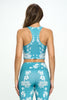 Kendall - Teal Flower Ultra Lightweight Crop Tank