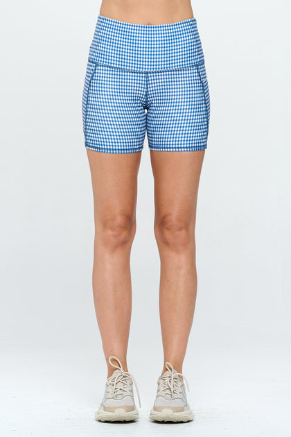 Mia Shorts - Navy Gingham w Pockets 5