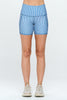 Mia Shorts - Navy Gingham w Pockets 5" (High-Waist)