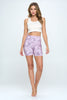 Mia Shorts - Lavender Snake Skin w Pockets 5" (High-Waist) - LIMITED EDITION