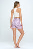 Mia Shorts - Lavender Snake Skin w Pockets 5" (High-Waist) - LIMITED EDITION