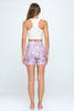 Mia Shorts - Lavender Snake Skin w Pockets 5" (High-Waist) - LIMITED EDITION