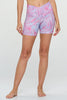 Lilly - Pink Marble Glaze - Cross Over Shorts w Pocket 5" (High-Waist)