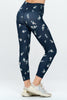 Cristina - Navy Raining Daisies Cross Over 7/8 Legging (High-Waist)**Sale**