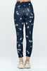 Cristina - Navy Raining Daisies Cross Over 7/8 Legging (High-Waist)**Sale**