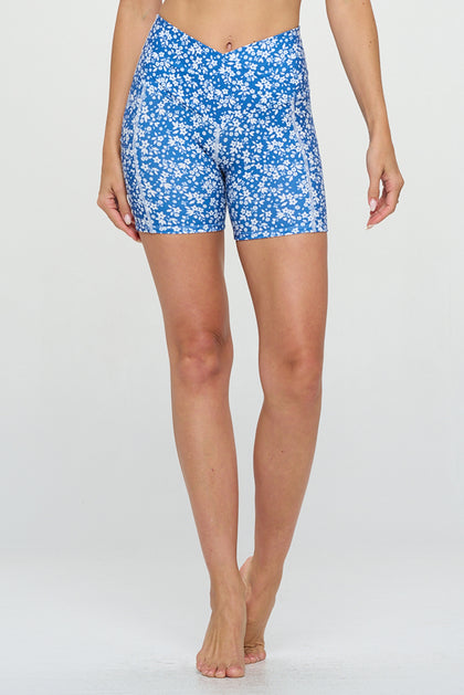 Lilly - Ditsy Blue Sky - Cross Over Shorts w Pocket 5