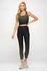 Kendall - Deep Agave Black Ombre Compression Crop Tank